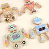 New Wooden Assembled Robot Toys, Fun Snap Design, 4 Different Robots Desktop Game, Christmas Easter Gift for Boys And Girls Over 3 Years Old