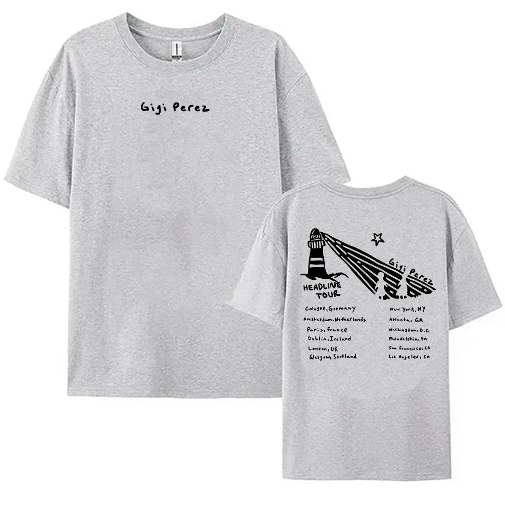 

New Gigi Perez Lighthouse Tour Black T-Shirt Women Clothing At The Beach in Every Life 2025 NEW Tshirt Streetwear Summer Tee 4XL