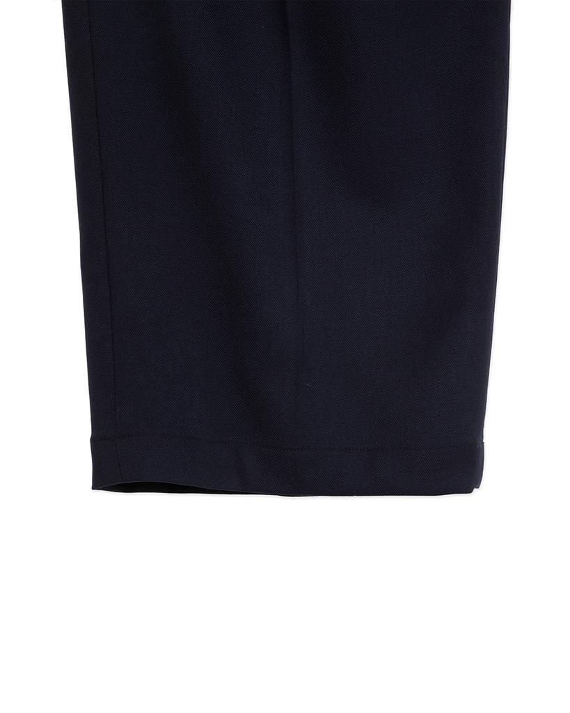Sinkia Asymmetric Pleated Belted Trousers Navy