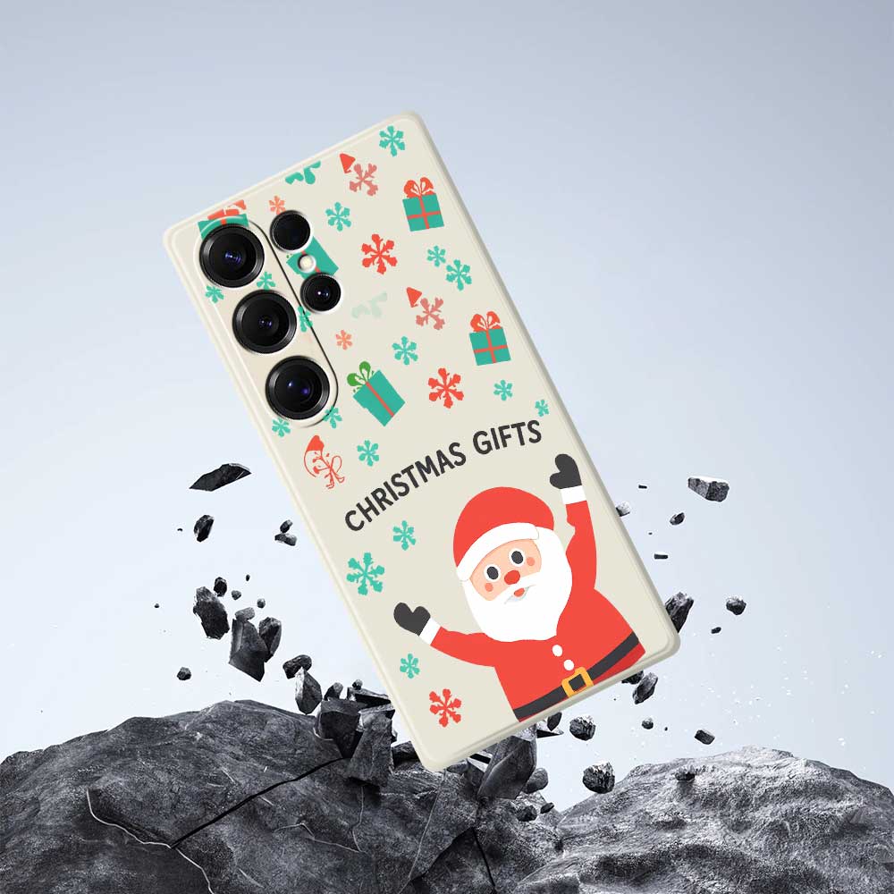 For Samsung Galaxy S25 Ultra Case Christmas Gifts Pattern Printing Straight Edge TPU Phone Back Cover