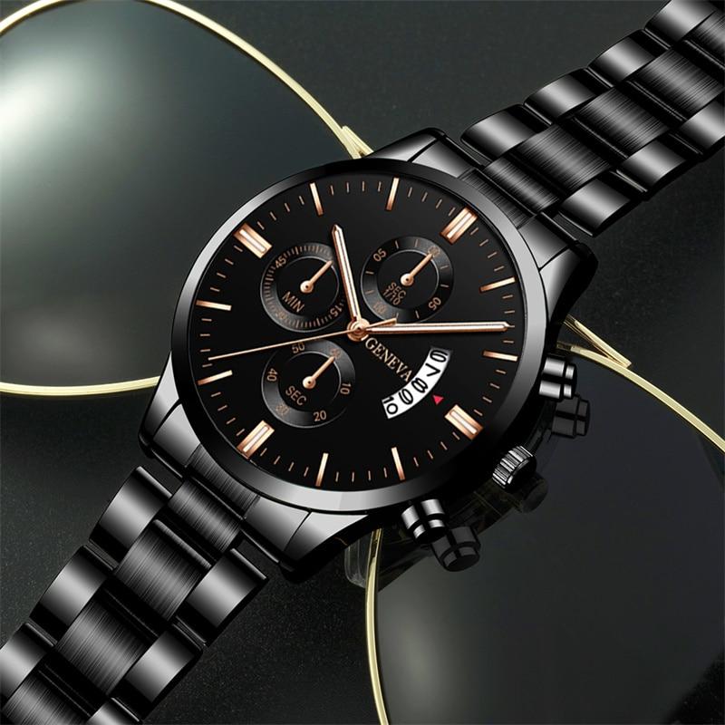 Reloj Hombre  Fashion Mens Watches Luxury Stainless Steel Quartz Wrist Watch Men Business Calendar Watch Relogio Masculino