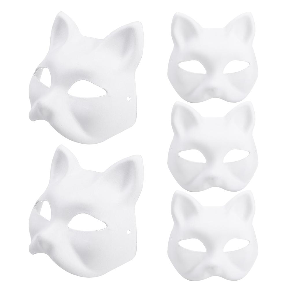 Anime Halloween Foxes Mask Japanese Cosplay Rave Hand-Painted Anime Demon Slayer Half Face Cat Masks Festival Party Props 2026