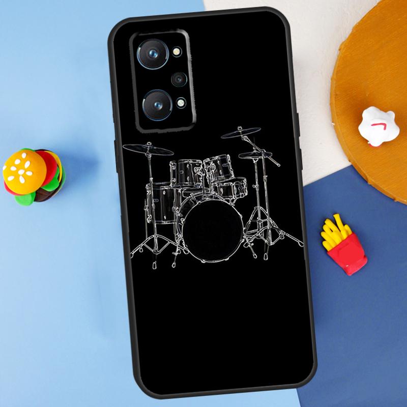 Musical Instrument Drum For Realme GT 6 6T 5 GT7 Pro C61 C75 C55 C51 C21Y C25S C67 C53 13 12 10 11 14 Pro Plus Case