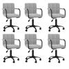 Day and Night - Day and Night Swivel Dining Chairs 6 Pcs In Light Gray Velvet