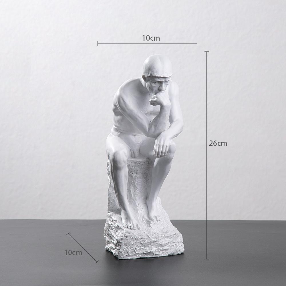 

Статуя Родена «Мислитель» Фігурка з полімеру Творча статуетка Скульптура споглядальника Декор для вітальні кабінету офісу Декор для дому as shown