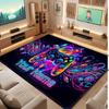 Neon Colorful Theme Crystal Velvet Floor Rug Personalized Custom Name Text Warm Carpet Home Decoration