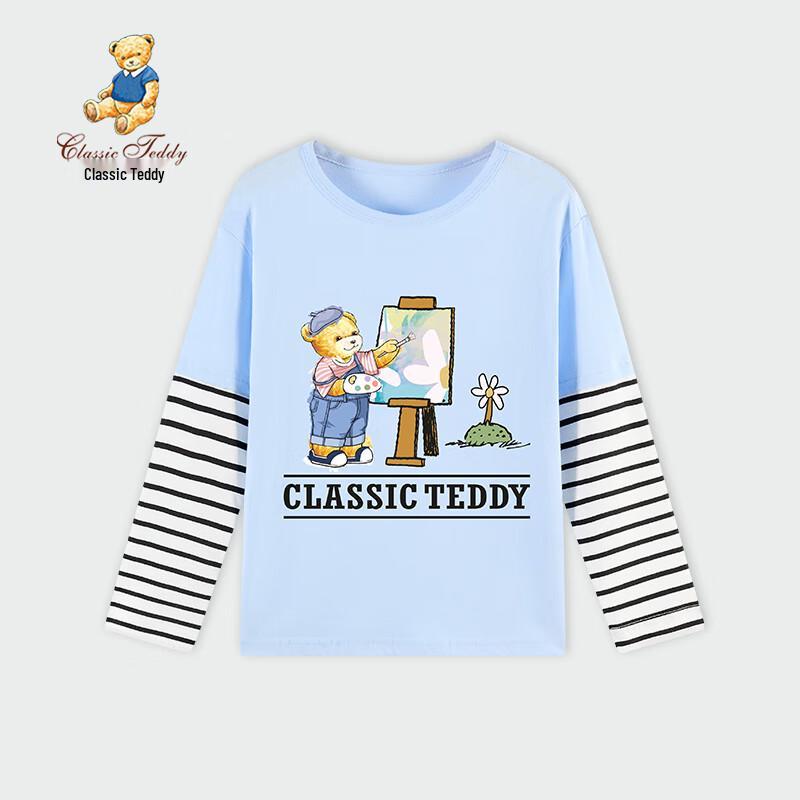 Classic Teddy Girls' Faux Two-Piece Long-Sleeve Top