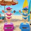 Solar Car Dashboard Decoration Cute Beach Girl Swing Ornament Couple Style Dancing Figure