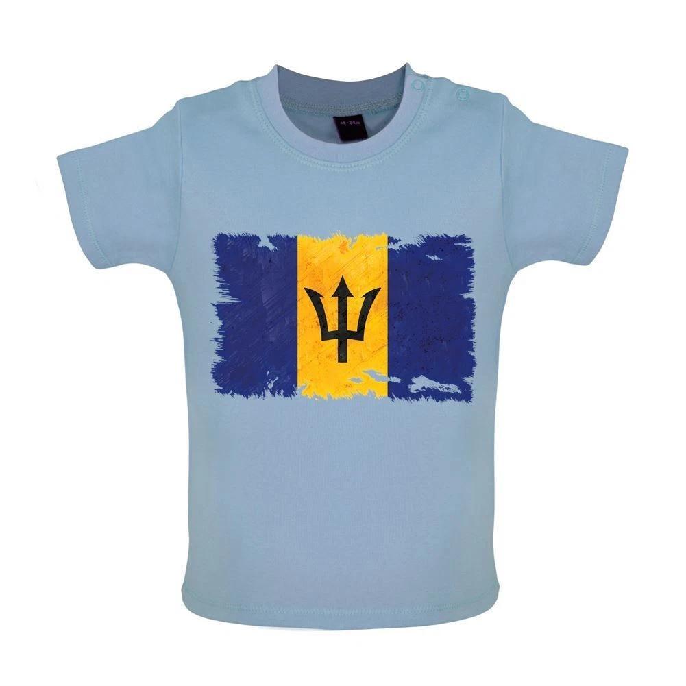 Barbados Grunge Flag - Kids T-Shirt Tees Top - Caribbean Bridgetown Country 160
