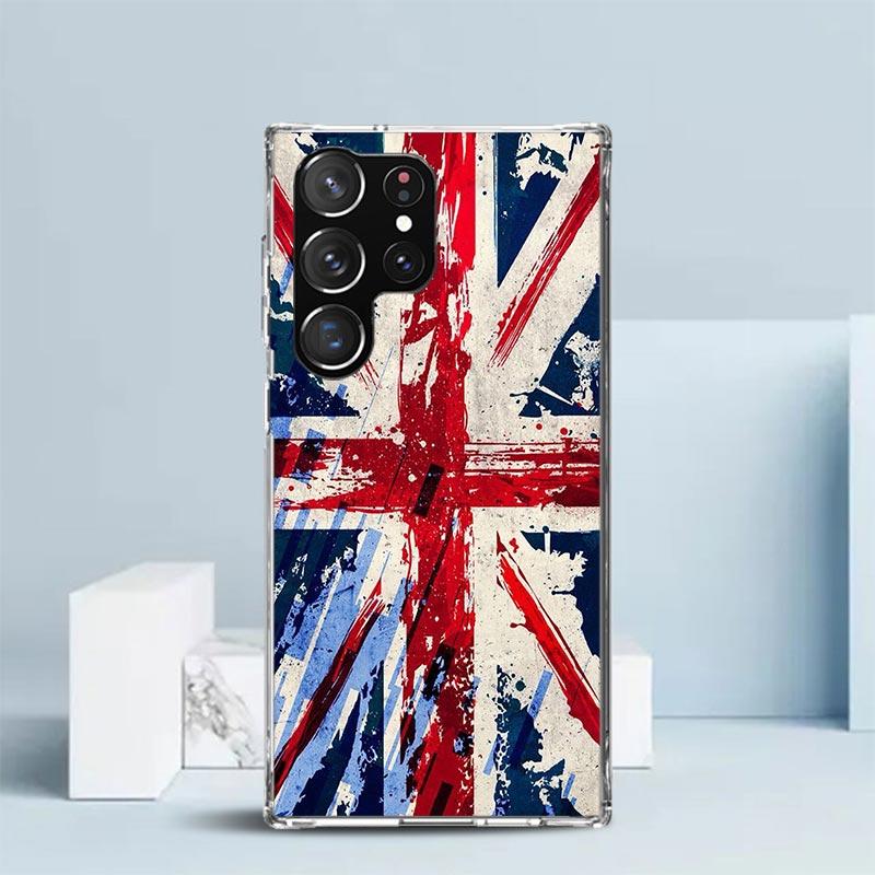Union Jack England UK Flag Soft Cover for Samsung Galaxy S25 Edge S26 S24 S23 Ultra Phone Case S22 S21 Plus S20 FE Print Pattern