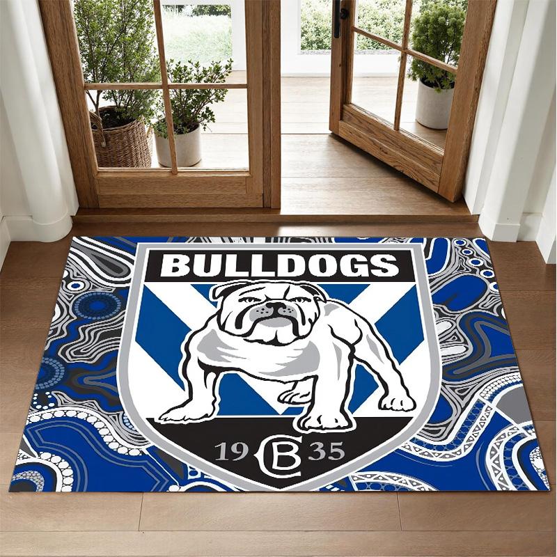 Canterbury-Bankstown Bulldogs Design Crystal Velvet Rug Soft Decorative Mat for Bedroom Entrance
