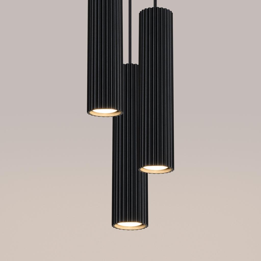Carbon pendant lamp 3P black