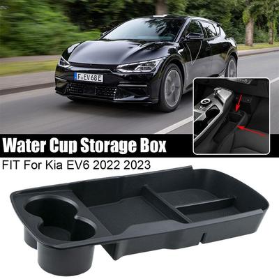 For Kia EV6 2022 2023 ABS Black Interior Armrest Console Central Storage Box Holder Interior Organizer Car