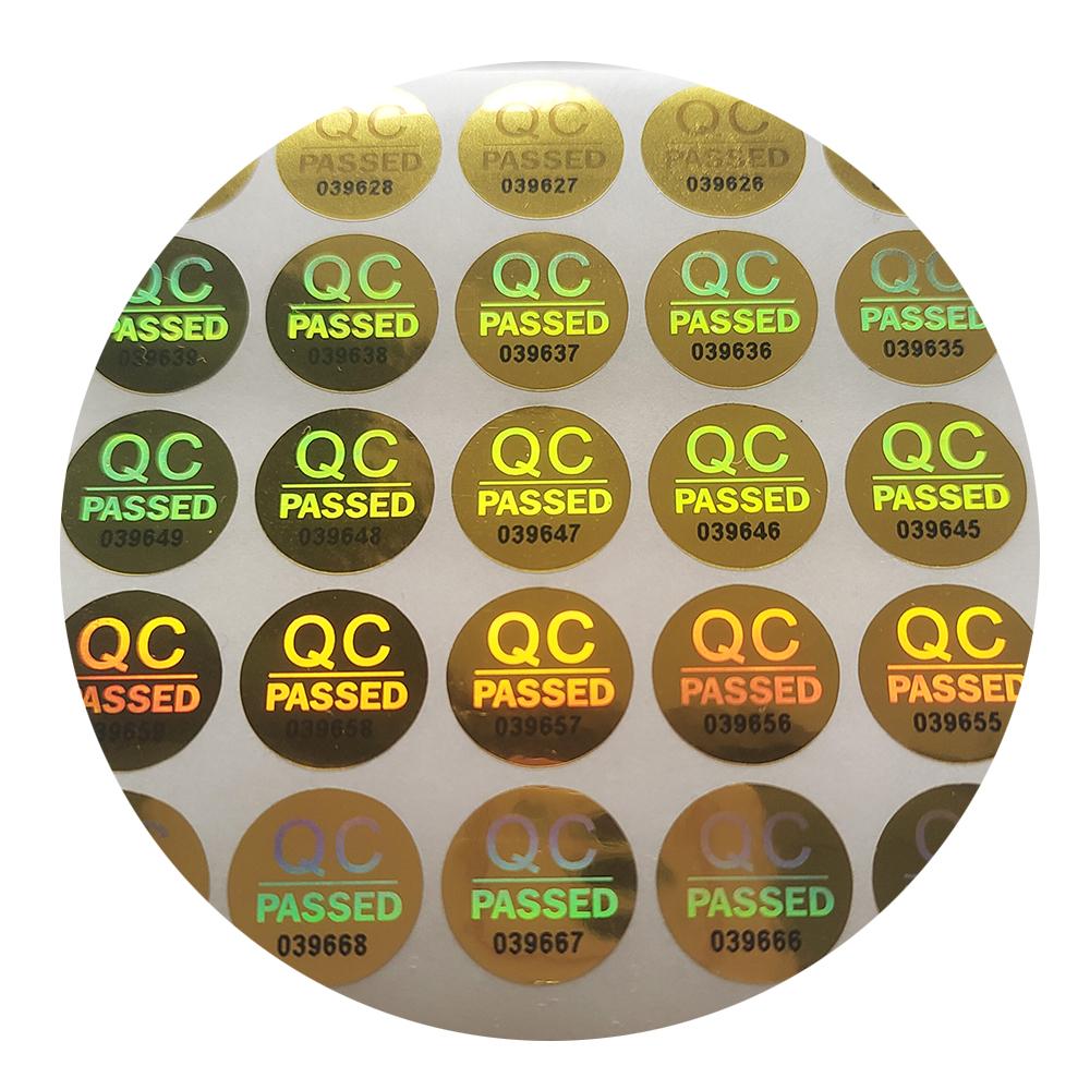 

100 шт., 12 мм, голограмма, пройденный контроль качества, этикетка с непрерывными серийными номерами, одноразовая защитная пломба, защита от подделок, невозможно скопировать