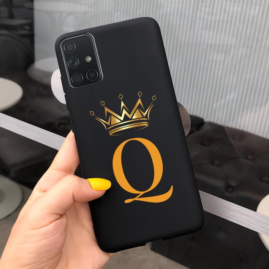 Silicone Case For Samsung Galaxy A51 Cover SM-A515F Fashion Letters Crown Soft TPU Phone Case For Samsung A31 A51 A71 Funda Capa
