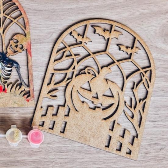 Halloween Dřevěný Výřez Nedokončené Dřevěné Řemesla k Malování Duch Dýně