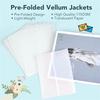 120Pcs Pre-Folded Vellum Paper, Printable Vellum Jackets Translucent Vellum Paper 5X7 Inch Vellum Paper Wraps