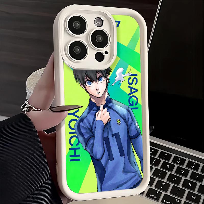 Phone Case for iPhone 17 Air 16E 15 16 Pro Max Anime Blue L-Lock Desgin Cover 14 Plus 13 12 Mini Soft Shell Silicone Fundas