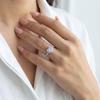 Heart Ring Adjustable for Women Zircon Love Shaped Open Ring Silver Color Romantic Promise Jewelry Gift