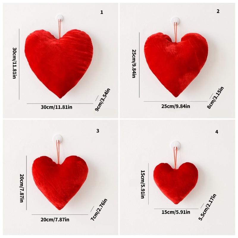 Valentine's Day Heart Decoration Soft Stuffed Heart Pendant For Wedding Proposals Engagement Anniversary Celebration