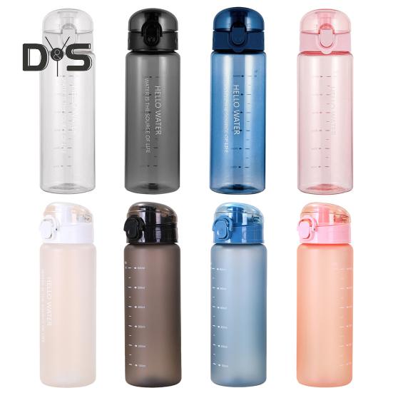 780ml Sports Water Bottle with Scale Leakproof Fitness Water Container Portable Drinking Bottle for Gym Office Travel