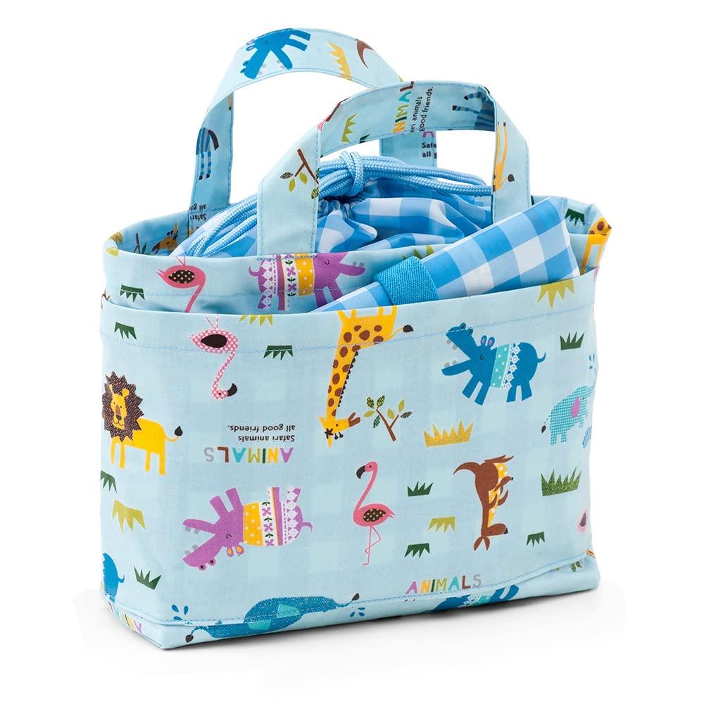 COLORFUL CANDY STYLE Diaper Pouch Diaper Bag Going Out Made In Japan Animal March Across the Savannah B1303600 (Drawstring Tote) (Scare Fabric/Light