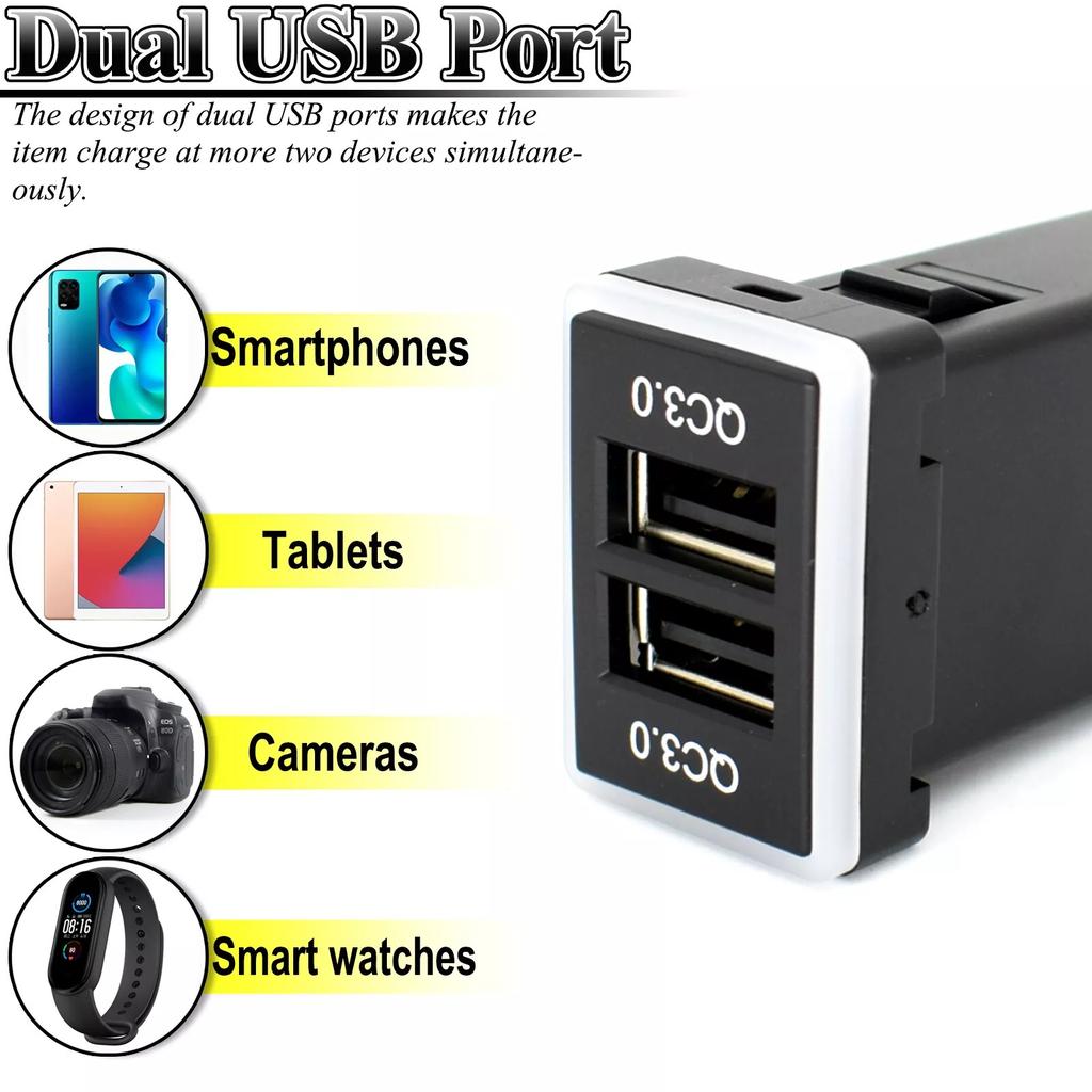 Pentru încărcător rapid Toyota Car Dual 2 USB QC3.0 adaptor de alimentare priză 12V