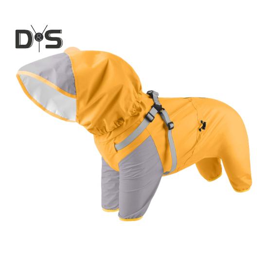 Pet Raincoat Hooded Dog Rain Jacket Double Layer Waterproof Poncho Outdoor Rainwear Clothing for Small Medium Dogs