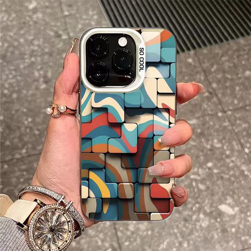 The new square is suitable for iphone17 mobile phone case Apple 15promax/14 personality 13pro16 Europe and America 12xr.