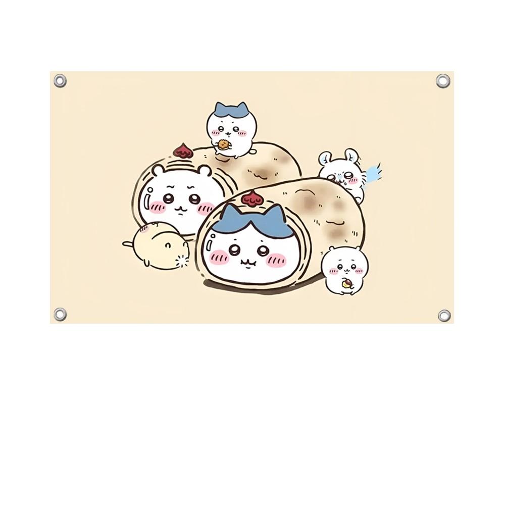 

1PC Chiikawa Flag Banners Four Hole Flag Polyester Outdoor Decor Room Aesthetic 74x94cm(29x37in)