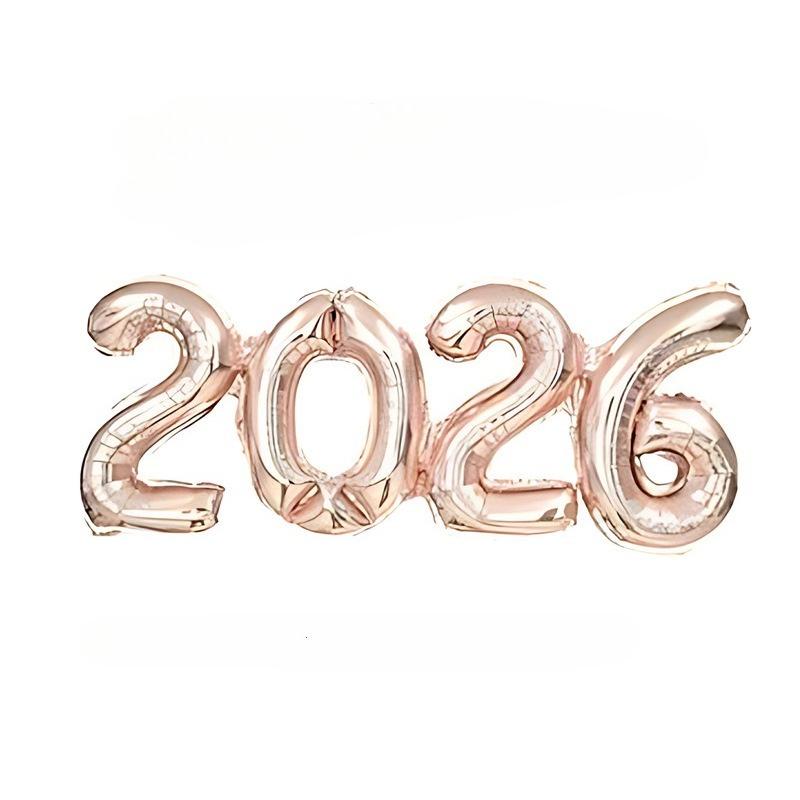 

2026 Gold Crown Foil Number Balloons for 2026 New Year Christmas Eve Festival Party Supplies Decorations Christmas Home Decor 45x93cm рожевий колір золота