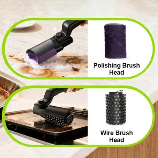 Bezprzewodowa Elektryczna Szczotka do Grilla Akumulatorowy Czyścik do Grilla 3-biegowa Regulowana Głowica ze Stali Nierdzewnej Usuwanie Tłuszczu Szczotka do BBQ na Zewnątrz