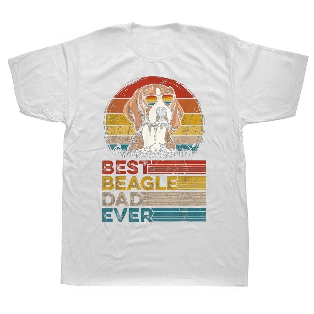 Funny Dog Vintage Best Beagle Dad Ever Fathers Day Puppy Dog Dad T Shirt Graphic Cotton Streetwear Short Sleeve Birthday Tshirt