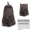 Extensii de păr sintetic, lung, drept, ondulat, ondulat, perucă falsă naturală, cu clipă pentru femeie, o singură bucată pentru femei