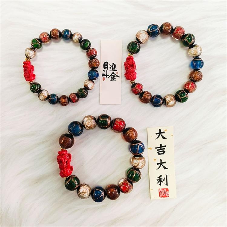 Fashionable Glass Beaded Bracelet Wealth Attracting Hand String Handmade Wrist Jewelry Gift for Friend and Family