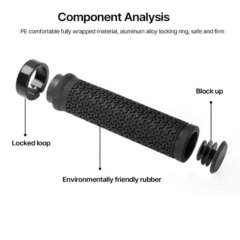 Bicycles Handle Bar Grips with Non-Slip Locking Rings Fit 22.2mm Bike Handlebar