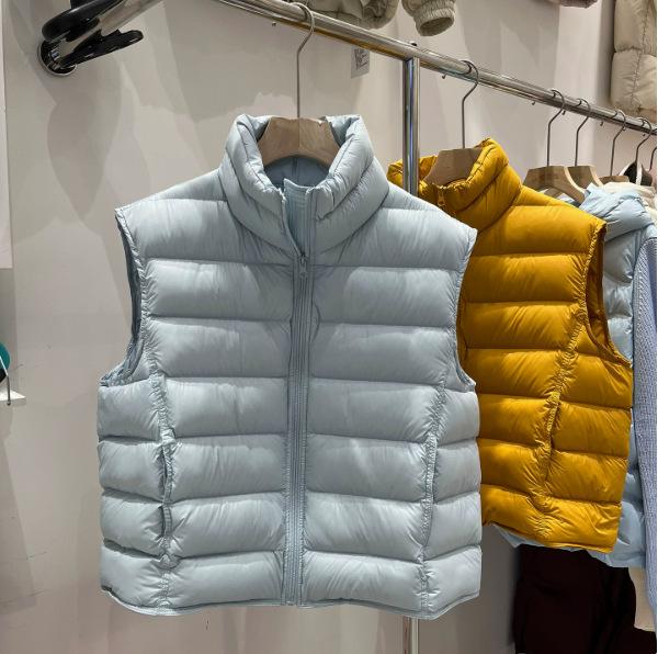 Autumn and Winter New Design Sense White Duck Down Down Vest Women's Short Fashion Casual Ribs Jacket