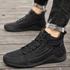 2025 New Large Size Men's Shoes Hand-sewn Medium and High Top Casual Shoes Leather Flat Bottom Outdoor Tooling Boots