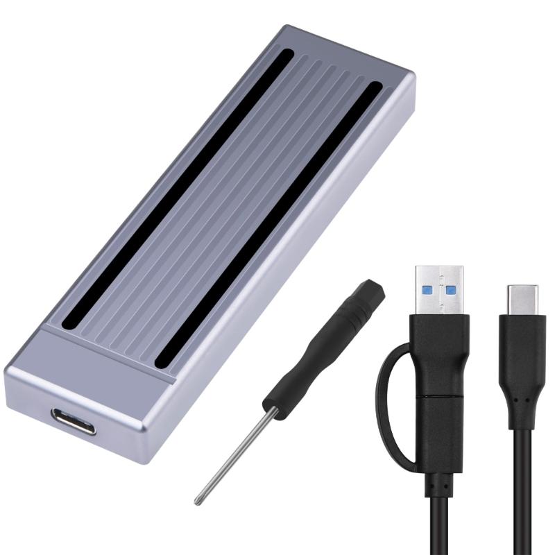 Double Protocol M.2 NVMe SSD Enclosure with Lighting Aluminum Case Easy to Use for 2230 2242 2260 2280 SSD Box