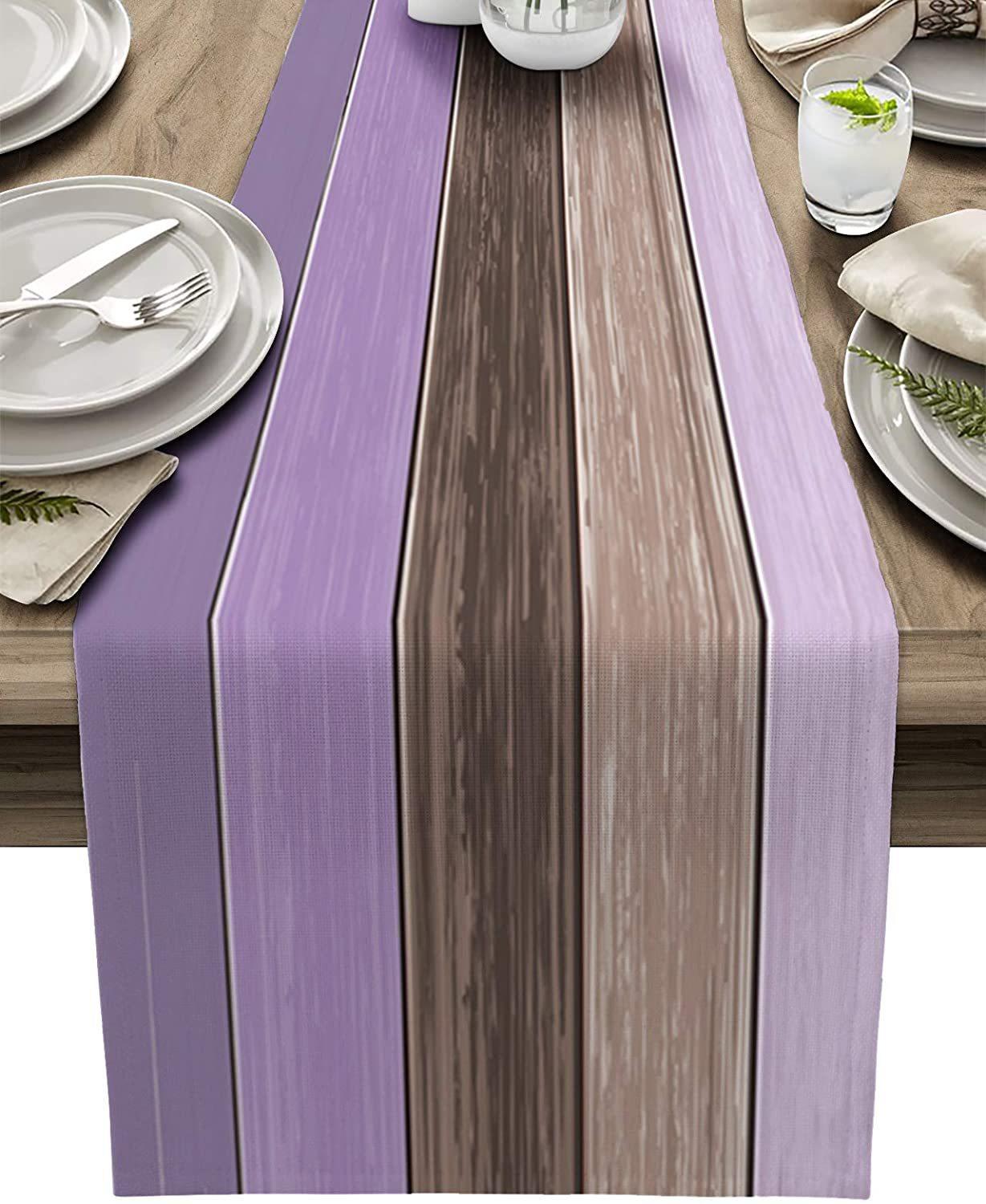 

Полосатый цветок тюльпан дорожка для стола кухонный стол тканевое украшение льняная скатерть 33x183cm