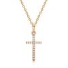 Fashion Rhinestone Cross Necklaces Silver Gold Color Long Chain Simple Pendants for Women Men Zircon Jewelry Gifts