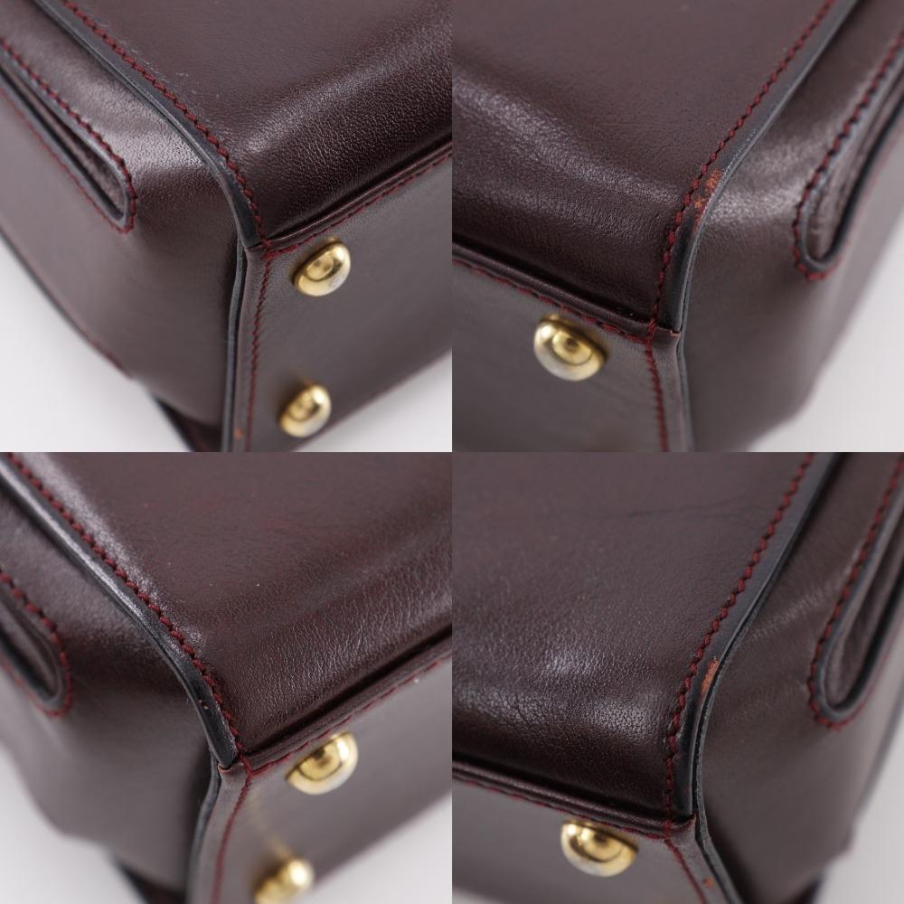 GOLD PFEIL 2WAYShoulder Handbag One Handle Bordeaux Calfskin Women Used