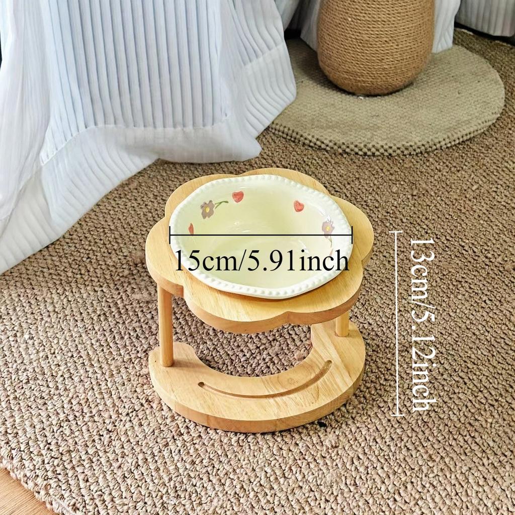 Elevated Cat Bowls with 15° Tilted Stand Ceramics Drinking Water Feeding Pet Supplies for Cats Dogs Protect Neck Gamelles Chat