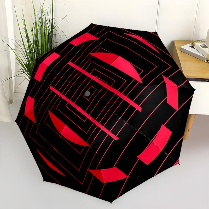 1pc Geometric Pattern Automatic Open/Close Umbrella Compact Folding Umbrella, All-Season Portable Umbrella for Women/Men F1124104