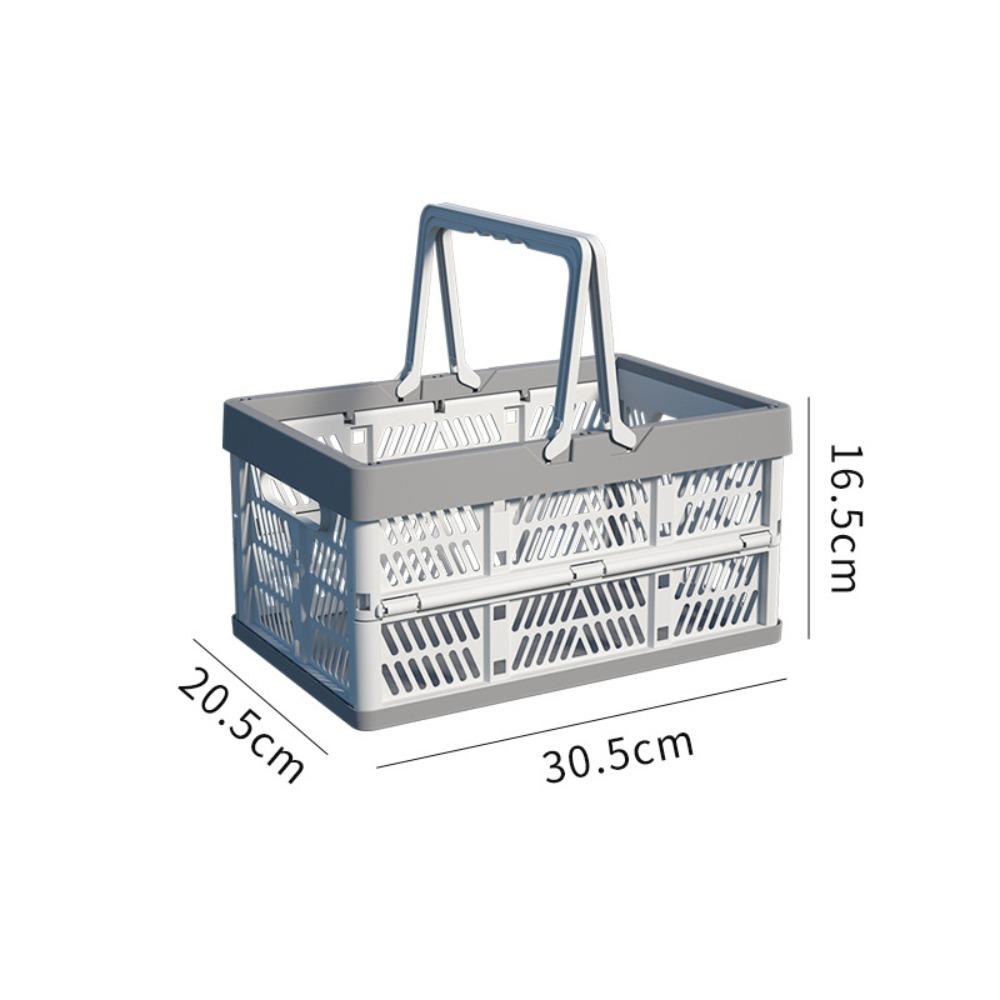 Plastic Folding Storage Basket with Handle Foldable Storage Box For Kitchen and Camping