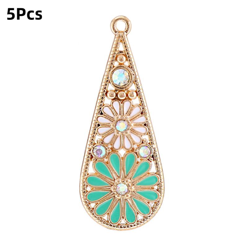 5Pcs Bohemia Enameling Teardrop Pendants For Women Diy Earrings Necklaces Pendants Charms Making Jewelry Accessories