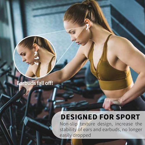 Suitable for AirPods 4th generation of 5 pairs of sports anti-skid scratch-resistant soft silicone earplug cover white