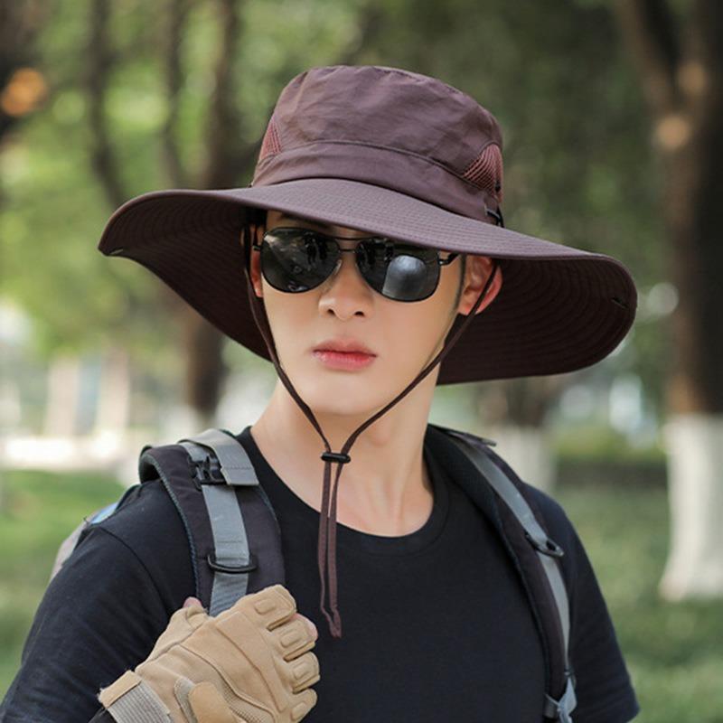 Outdoor fishing sun hat men mountaineering shade shawl bucket hat summer sun hat mask big brim men