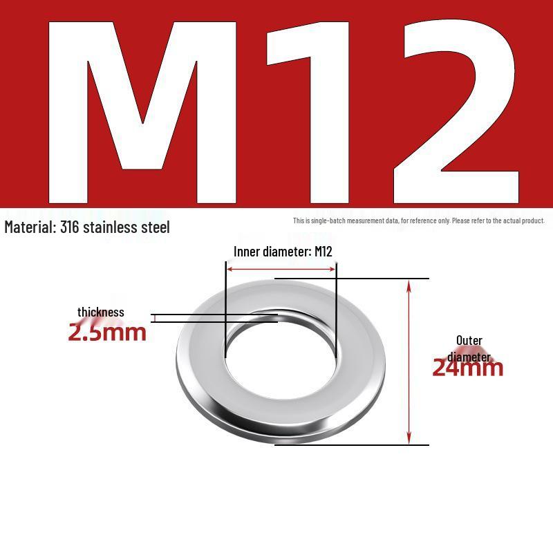 Chamfered Flat Washer 304 Stainless Steel, Blue-White Zinc, Black Zinc, GB97.2, Shim M5 M8 M16