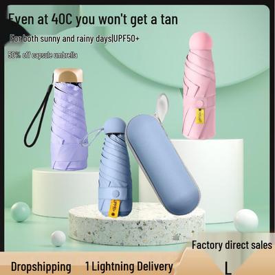 50% Off: Ultra-Light Mini Capsule Umbrella - 6 Ribs, UV Protection, for Sunny & Rainy Days, Women's Pocket Size